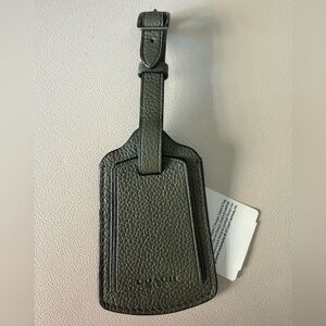 NWT Coach Green Leather Luggage Tag - ID Charm - Fob